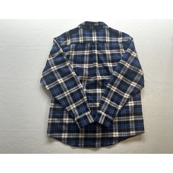 Orvis Heavy Flannel Shacket XL Blue Plaid Cottagecore Farm Heritage Pattern - Picture 6 of 9